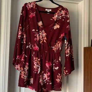 Maroon Burgundy Romper L Arizona Jean Co